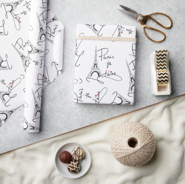 Paris I Love You Pattern ID914 Wrapping Paper (Crafts)