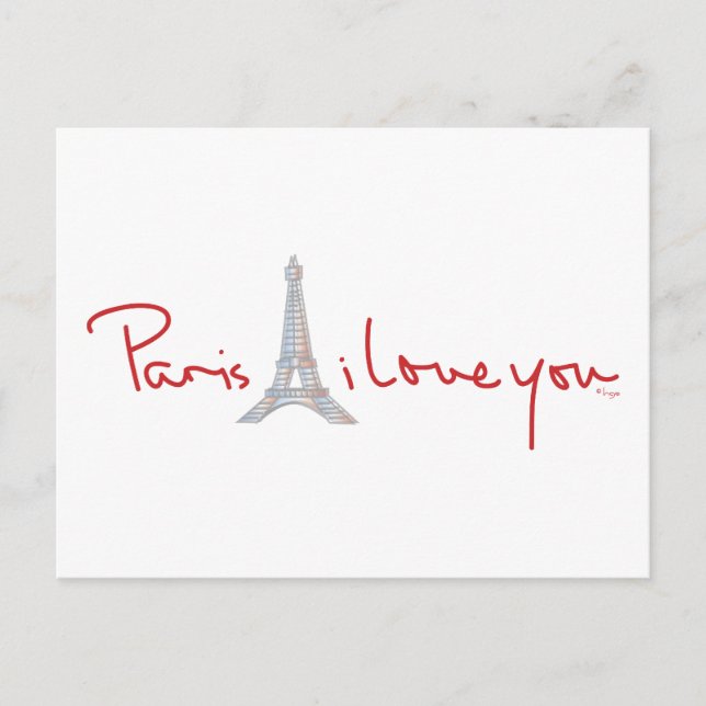 Paris I love you Postcard (Front)