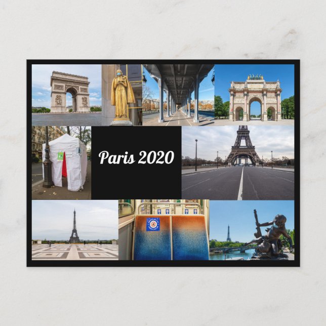 Paris in 2020 during Covid-19 Lockdown Postcard (Front)