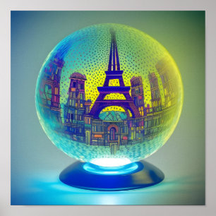 Paris in a Crystal Ball Poster