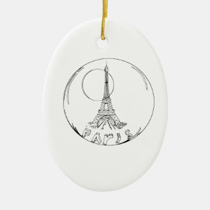 paris in a glass ball ceramic ornament