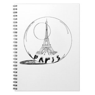 paris in a glass ball notebook