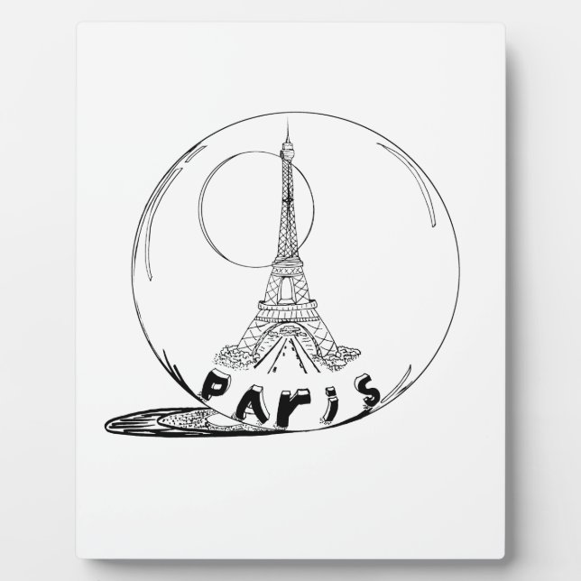 paris in a glass ball plaque (Front)