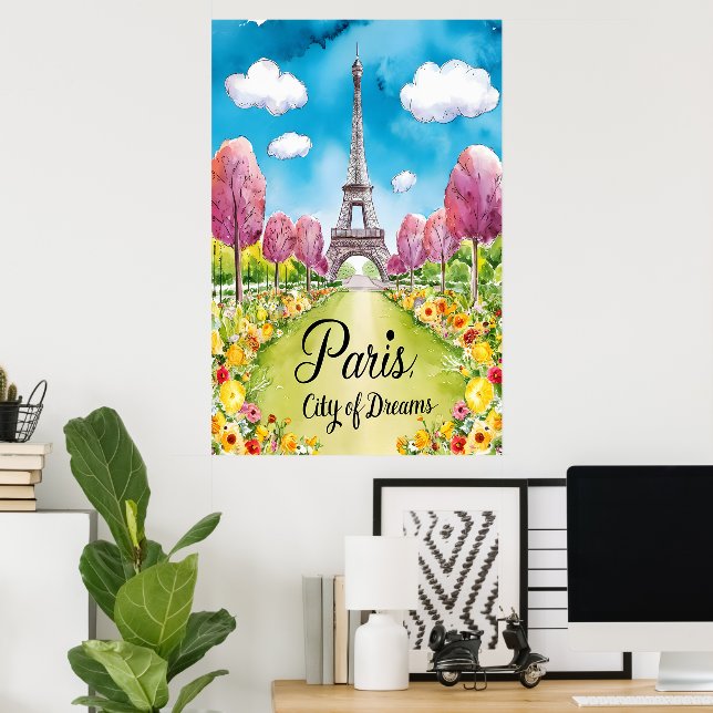 Paris In Bloom: A Dreamy Spring Day Poster (Home Office)
