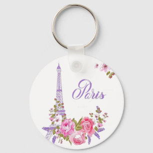 Paris in Bloom Midnight in Paris Floral Paris Roma Key Ring