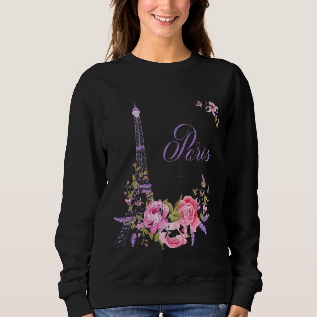 Paris in Bloom Midnight in Paris Floral Paris Roma Sweatshirt (Front)