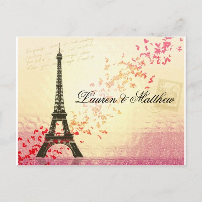 Paris in Love - Eiffel Tower Postcard (Front)