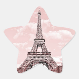 Paris in Pink Eiffel Tower Star Sticker