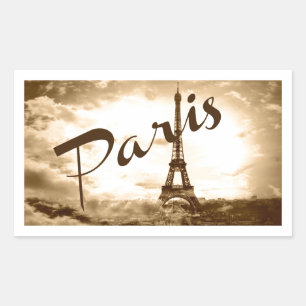 Paris in Sepia Rectangular Sticker