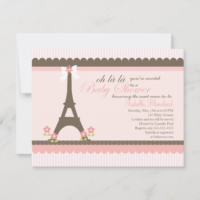 Paris in Spring Baby Shower Invitation (Front)