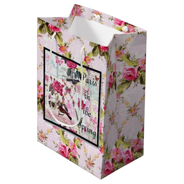 Paris in the Spring Medium Gift Bag (Front Angled)