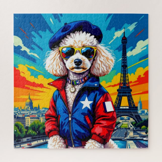PARIS IN THE SPRING TIME-POODLE JIGSAW PUZZLE (Vertical)
