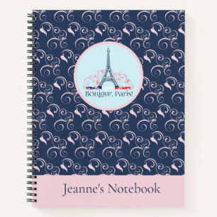 Paris-Inspired Design Personalised name Notebook