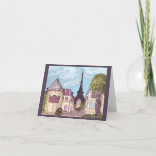 Paris Inspired Eiffel Tower note card grey