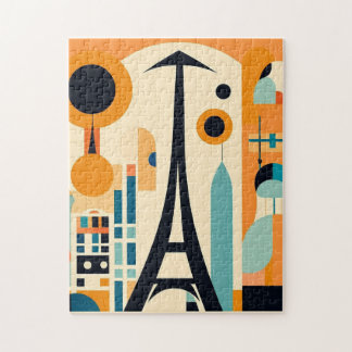 Paris-Inspired Mid-Century Modern Art: Abstract  Jigsaw Puzzle
