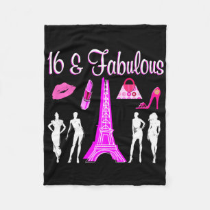 PARIS INSPIRED SWEET 16TH BIRTHDAY DESIGN FLEECE BLANKET