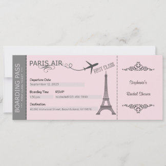 Paris Invitation, Paris Theme Invitation, Custom  Invitation