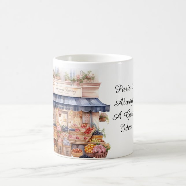 Paris is Always A Good Idea Flowers Coffee Mug (Center)