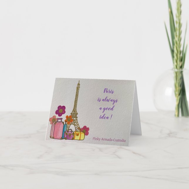"Paris is always a good idea" note card (Front)