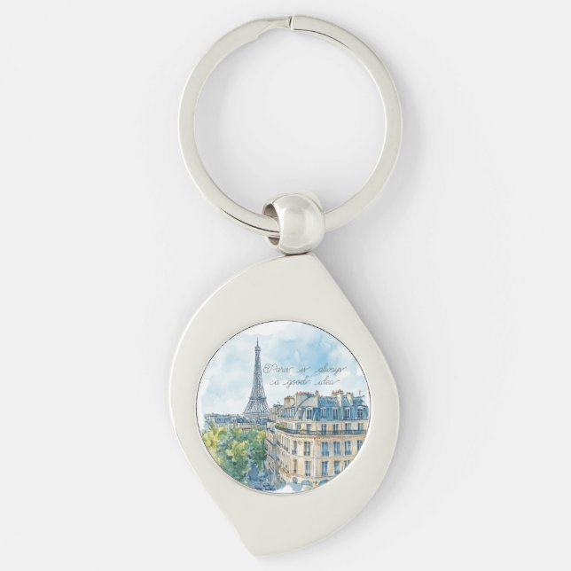 Paris is Always A Good Idea Passport Key Ring (Front)
