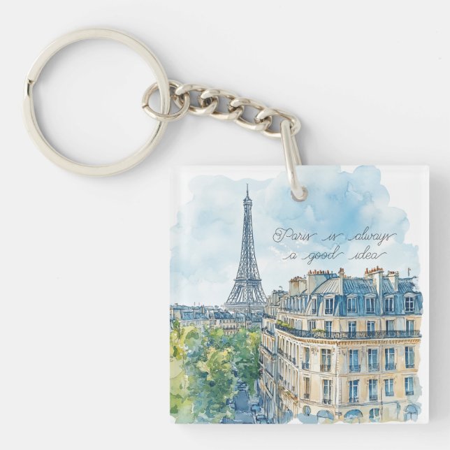 Paris is Always A Good Idea Passport Key Ring (Front)