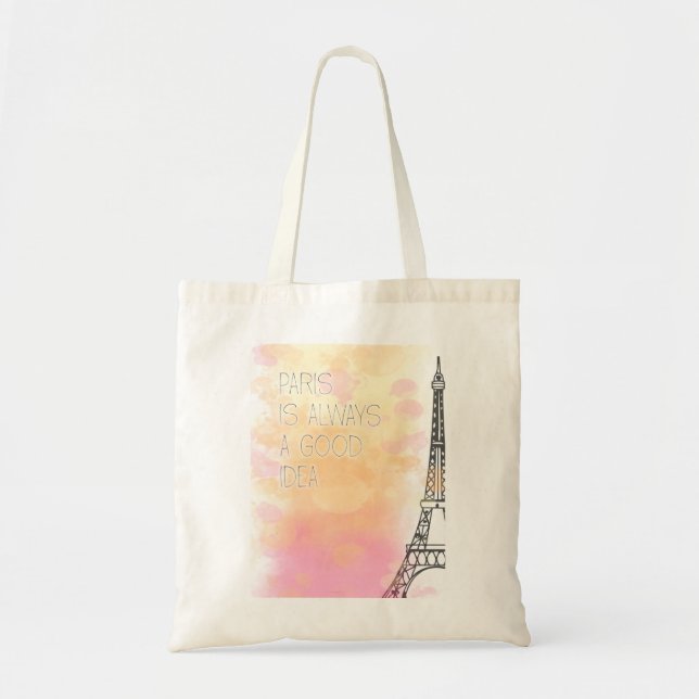 PARIS is always a good idea, watercolor Tote Bag (Front)