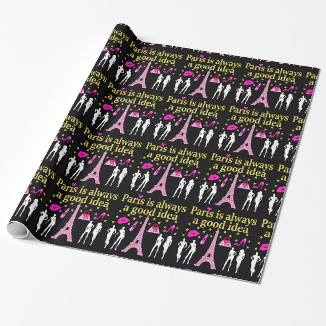 PARIS IS ALWAYS A GOOD IDEA WRAPPING PAPER (Unrolled)