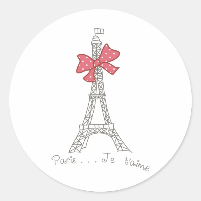Paris...Je t'aime Classic Round Sticker (Front)