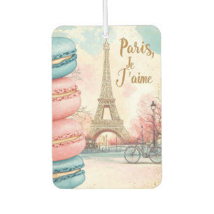 Paris, Je T'aime - Eiffel Tower with Macarons Car Air Freshener