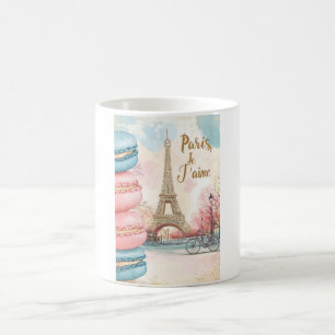 Paris, Je T'aime - Eiffel Tower with Macarons Coffee Mug