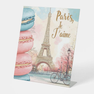  Paris, Je T'aime - Eiffel Tower with Macarons  Pedestal Sign