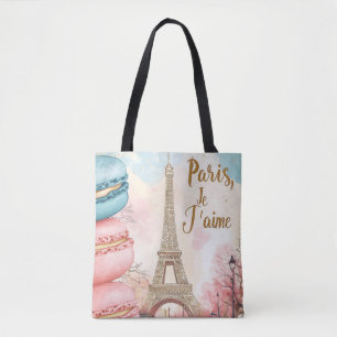 Paris, Je T'aime - Eiffel Tower with Macarons Tote Bag