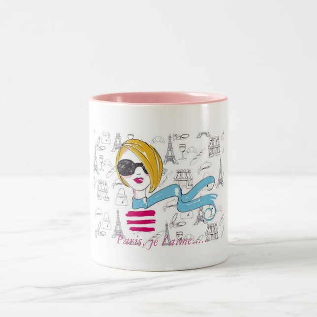 Paris, je t'aime..... Two-Tone coffee mug (Center)