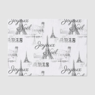 Paris Joyeux Noel Christmas B&W Tissue Paper