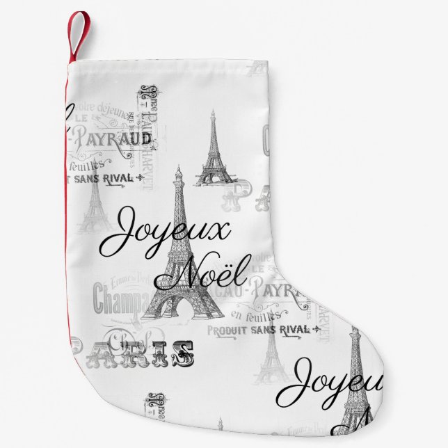 Paris Joyeux Noel Christmas Stocking (Front)