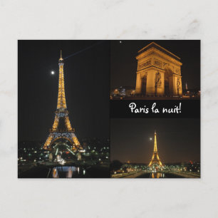 Paris la nuit! postcard
