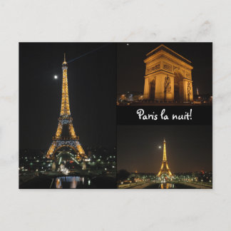 Paris la nuit! postcard