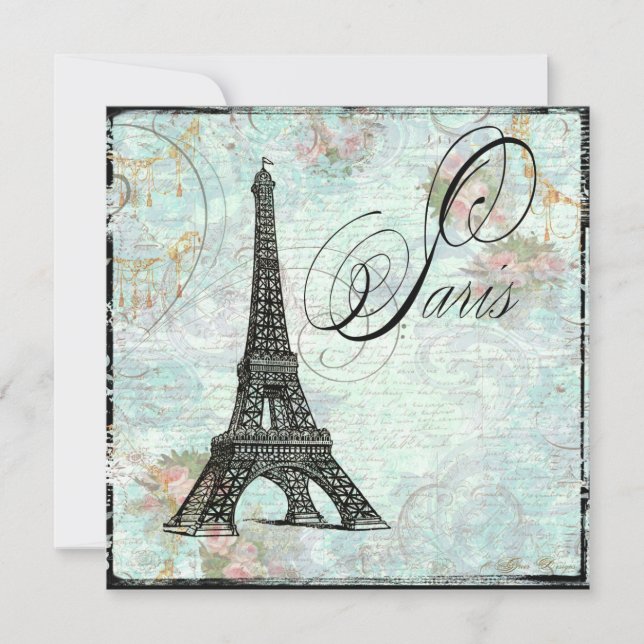 Paris La Tour Eiffel Eiffel Tower Invitation (Front)