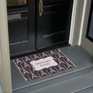 Paris Label French Pink Personalised Doormat