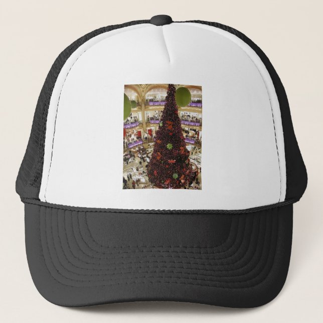 Paris Lafayette Christmas Tree Trucker Hat (Front)