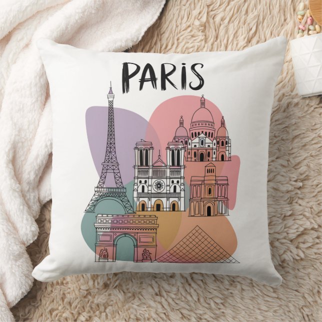 Paris Landmark  Cushion (Blanket)