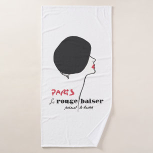 Paris - Le Rouge Baiser (The Red Kiss) Bath Towel