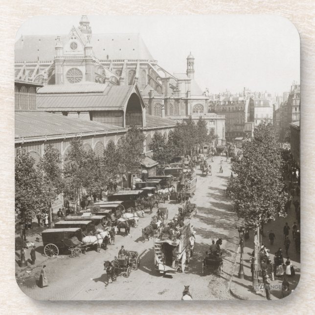 Paris: Les Halles, C1900 Coaster (Front)