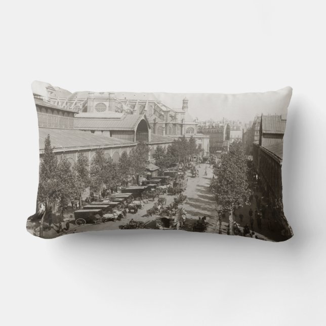 Paris: Les Halles, C1900 Lumbar Cushion (Front)