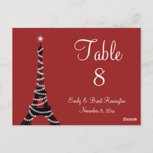 Paris Lights Table Numbers Postcard