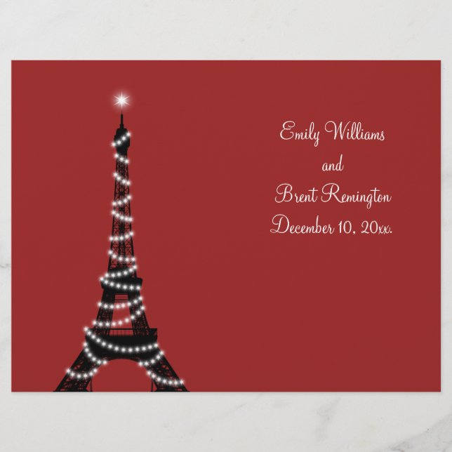 Paris Lights Wedding Program (Front)