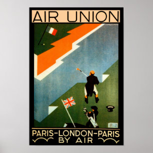 Paris - London - Paris by Air Poster