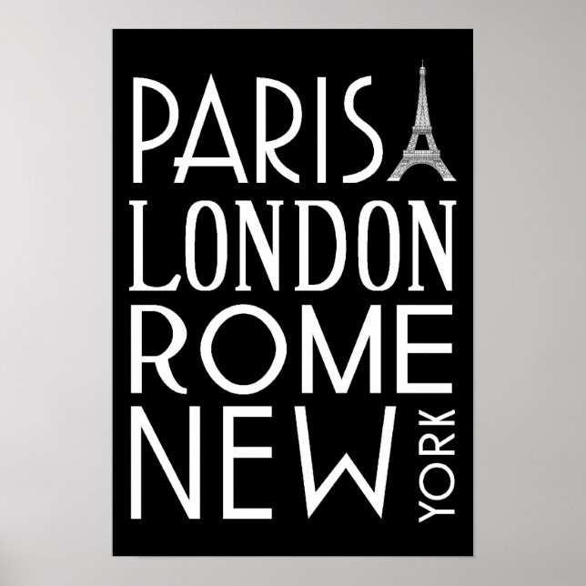 Paris, London, Rome and New York Poster (Front)