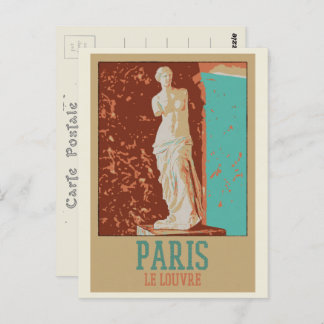 Paris Louvre museum illustration France Postcard
