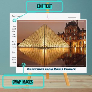 Paris Louvre Museum Pyramid Postcard